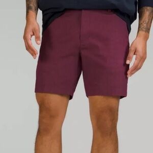 NWT Lululemon Commission ABC Short Classic 7” Mens 33 Golf Warpstreme Burgundy